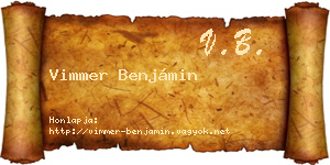 Vimmer Benjámin névjegykártya